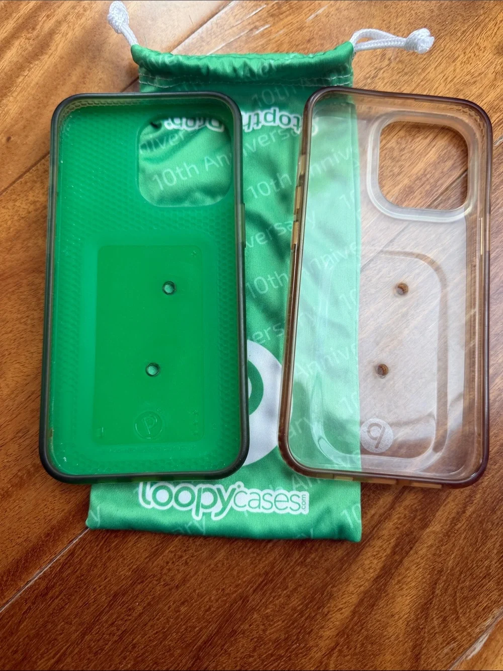 13 pro Green Loopy Phone Case and Clear Loopy phone case.